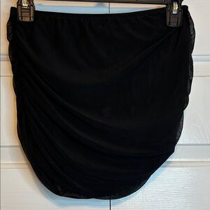 SHEIN Elegant Black Ruched Mini Skirt
